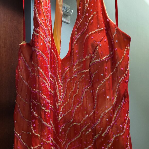 P5042 Precious Formals Fiery Prom Dress - Picture 3 of 4